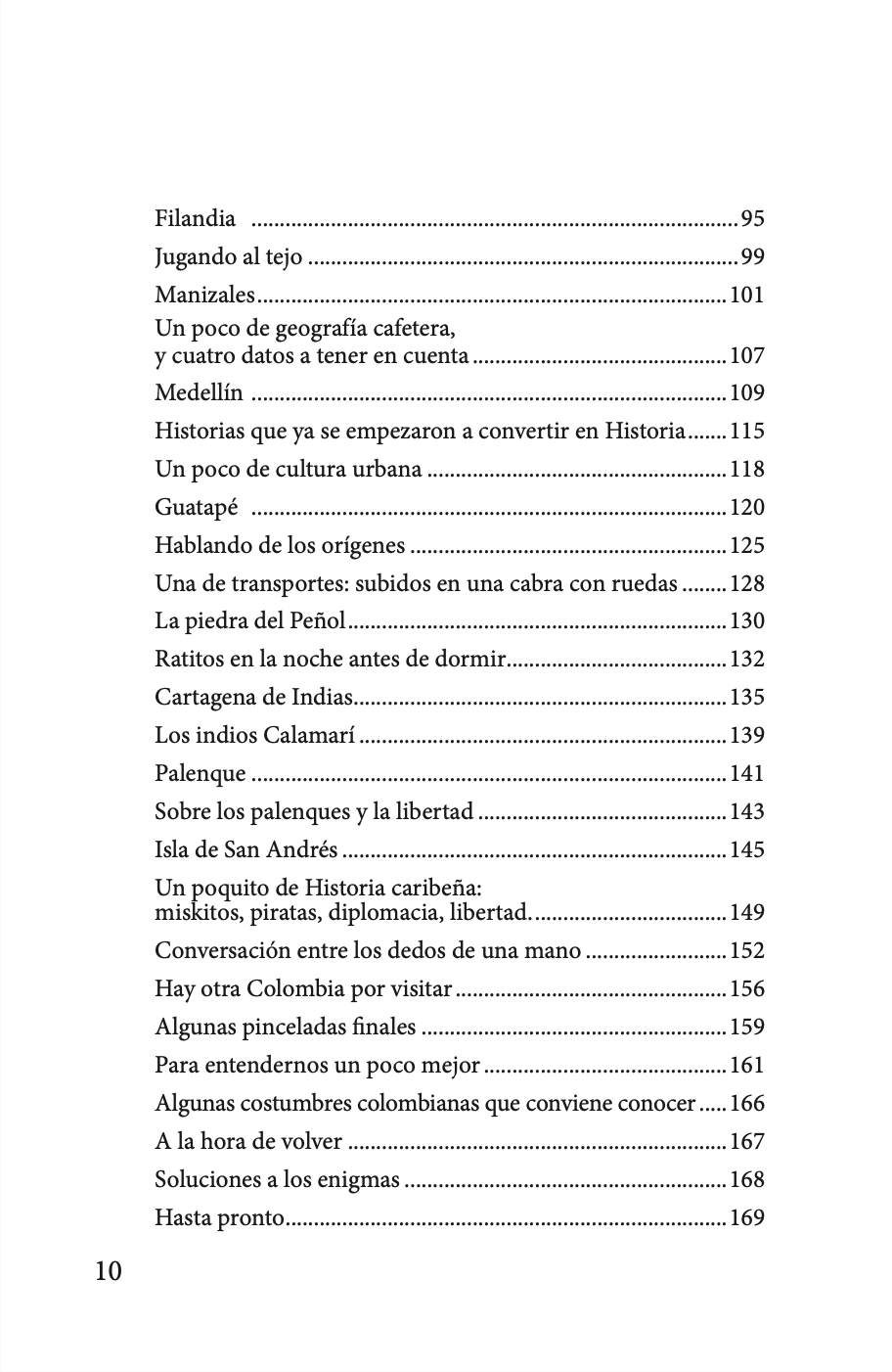 Lo que no te conté de Colombia Índice 2